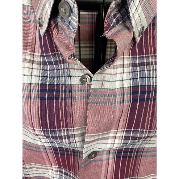 Hart Schaffner Marx Men's Size L plaid (Red/Black/Gray) button down shirt - Picture 7 of 8